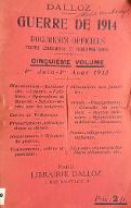 Guerre de 1914 : documents officiels, textes législatifs et réglementaires. 5, 1er Juin-1er Août 1915