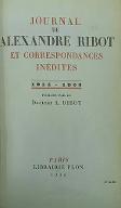 Journal d'Alexandre Ribot et correspondances inédites : 1914-1922