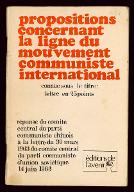 Propositions concernant la ligne du mouvement communiste international