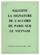 Saluons la signature de l'accord de Paris sur le Vietnam