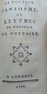 Le  Docteur Pansophe, ou Lettres de Monsieur de Voltaire