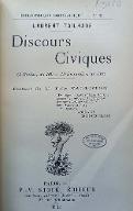 Discours civiques : (4 nivôse, an 109 - 19 brumaire, an 110)