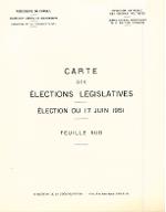 Cartes des élections législatives : élection du 17 juin 1951, feuille Sud