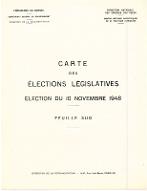 Cartes des élections législatives : élection du 10 novembre 1946, feuille Sud