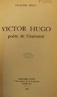 Victor Hugo : poète de l'intimité