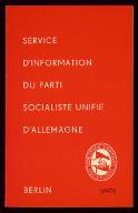 9e session plénière du Comité central du Parti socialiste unifié d'Allemagne : Berlin, le 28 et 29 mai 1973