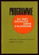 Programme du Parti socialiste unifié d'Allemagne : adopté au VIème Congrès du SED, en janvier 1963 à Berlin
