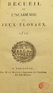 Recueil de l'Académie des jeux floraux, 1818 - 1821