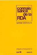 Connaissance de la RDA : spécial littérature