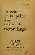 Le  crime et la peine dans l'œuvre de Victor Hugo