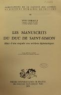 Les  manuscrits du duc de Saint-Simon : bilan d'une enquête aux archives diplomatiques
