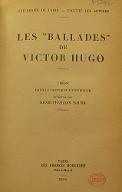 Les  "ballades" de Victor Hugo