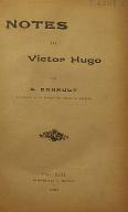 Notes sur Victor Hugo
