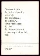 Communication de l'administration nationale des statistiques de la RDA sur la réalisation du plan de développement économique et social 1986