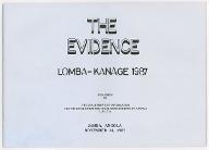 The evidence : Lomba-Kanage 1987
