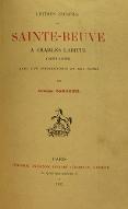 Lettres inédites de Sainte-Beuve à Charles Labitte : 1834-1845