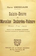 Sainte Beuve et Marceline Desbordes-Valmore