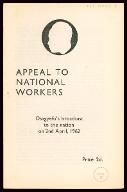 Appeal to national workers : Osagyefo's broadcast to the nation on 2nd april, 1962