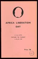 Africa Liberation Day : broadcast talk by Osagyefo the President on may 24, 1964