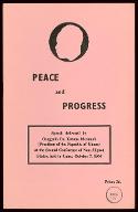 Peace and progress : speech delivered by Ogasyefo Dr. Kwame Nkrumah (President of the Republic of Ghana) at the Second Conference of Non-Aligned States, held in Cairo, october 7, 1964