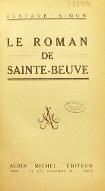Le  roman de Sainte-Beuve