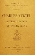 Charles Vertel, Nathalie Oudot et Sainte-Beuve