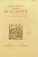 Oeuvres complètes d'Estienne de La Boétie