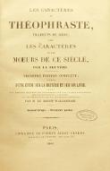 Les  caractères ou les moeurs de ce siècle ; précédé de, Les caractères de Théophraste = Les caractères, 1845
