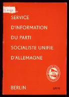 13e session plénière du Comité central du Parti socialiste unifié d'Allemagne : Berlin les 9 et 10 juin 1970
