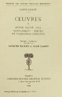 Oeuvres. 5, Moyse sauvé (1653) ; Supplément : pièces et variantes inédites