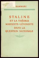 Staline et la théorie marxiste-léniniste dans la question nationale