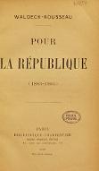Pour la République : 1883-1903