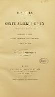 Discours du comte Albert de Mun. 2-3, Discours politiques
