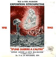D'une guerre à l'autre, 1918-1945 : exposition rétrospective, Rueil-Malmaison, du 9 au 24 novembre 1974