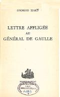 Lettre affligée au Général de Gaulle