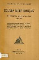 Le  livre jaune français : documents diplomatiques, 1938-1939