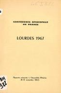 Lourdes 1967 : rapports présentés à l'Assemblée Plénière 8 - 15 novembre 1967