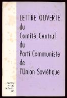 Lettre ouverte du Comité central du Parti communiste de l'Union soviétique aux organisations du Parti, à tous les communistes de l'Union soviétique
