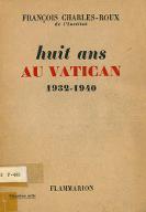 Huit ans au Vatican : 1932-1940