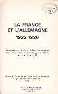 La  France et l'Allemagne : 1932-1936