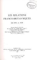 Les  relations franco-britanniques de 1935 à 1939