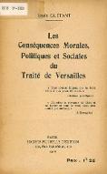 Les  conséquences morales, politiques et sociales du Traité de Versailles