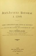 Jean-Jacques Rousseau à Lyon