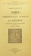 Table de la Correspondance générale de J.-J. Rousseau