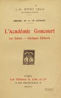 L'Académie Goncourt : les salons, quelques éditeurs