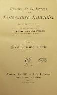 Histoire de la langue et de la littérature française des origines à 1900 : Dix-huitième siècle