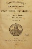 Dictionnaire de l'Académie française : sixième édition publiée en 1835