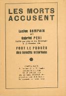 Les  morts accusent : Lucien Sampaix et Gabriel Peri, fusillés par ordre de von Stülpnagel le 15 décembre 1941, font le procès des bandits hitlériens. Compte rendu de l'audience de la 12e Chambre correctionnelle de la Seine le 28 juillet 1939