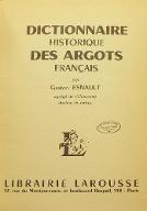 Dictionnaire historique des argots français