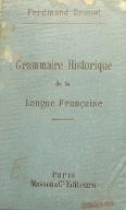 Précis de grammaire historique de la langue française